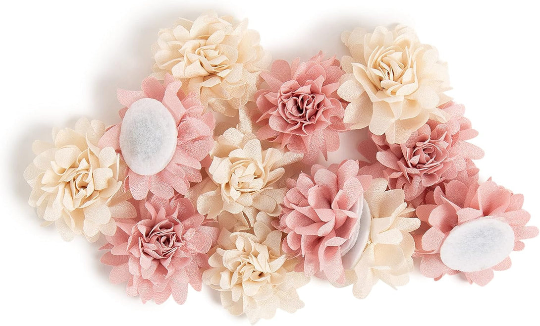 U Brands Mini Flower Fashion Small Magnet Set, Pink and Cream, 12 Count, Office Supplies for Classroom or Office Decor, Cute Magnets for Whiteboard