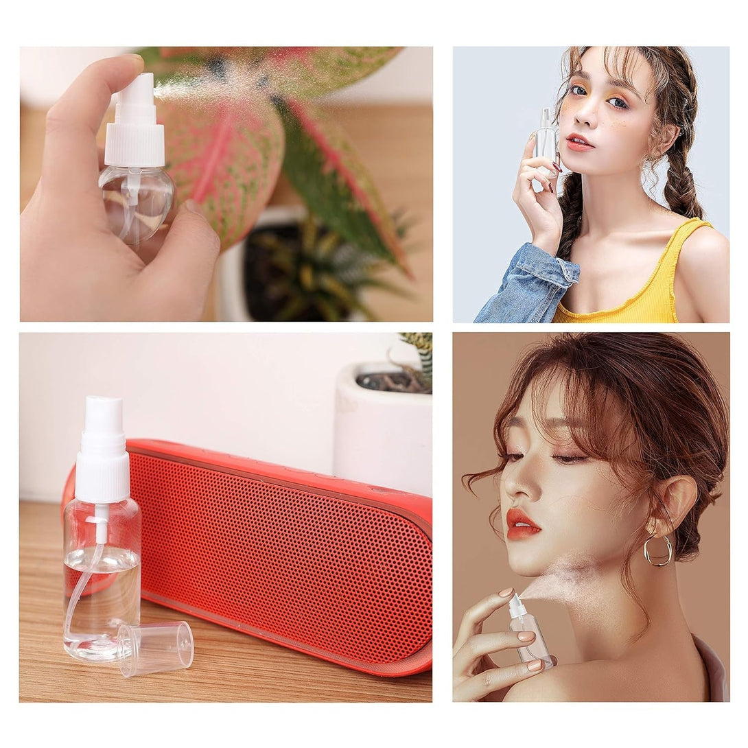 4 Pack Spray Bottles 1Oz Clear Plastic Empty Refillable Mini Spritzer for Travel, Cleaning, Gardening, Skin Care Atomizer for Essential Oils, Perfume