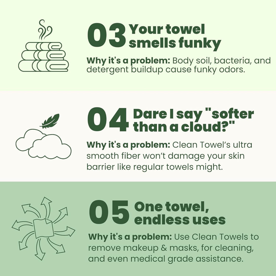 Clean Skin Club Bamboo Viscose Clean Towels XL™, 100% USDA Biobased Face Towel, Disposable Face Towelette, Makeup Remover Dry Wipes, Ultra Soft, 50 Ct, 1 Pack