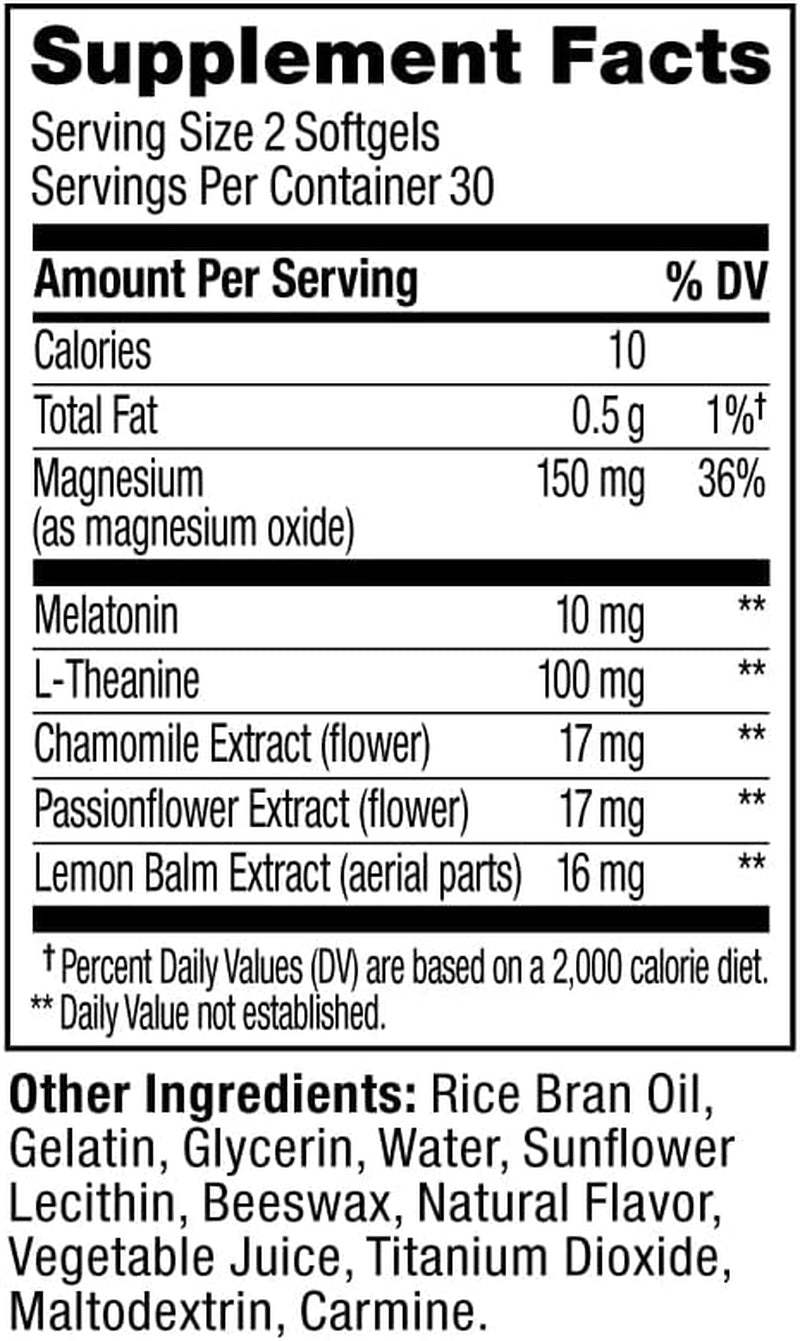 OLLY Ultra Strength Sleep Softgels, 10Mg Melatonin, L-Theanine, Chamomile, Magnesium, Lemon Balm, Supports Deep Restful Sleep, Nighttime Sleep Aid, Non Habit-Forming - 60 Count
