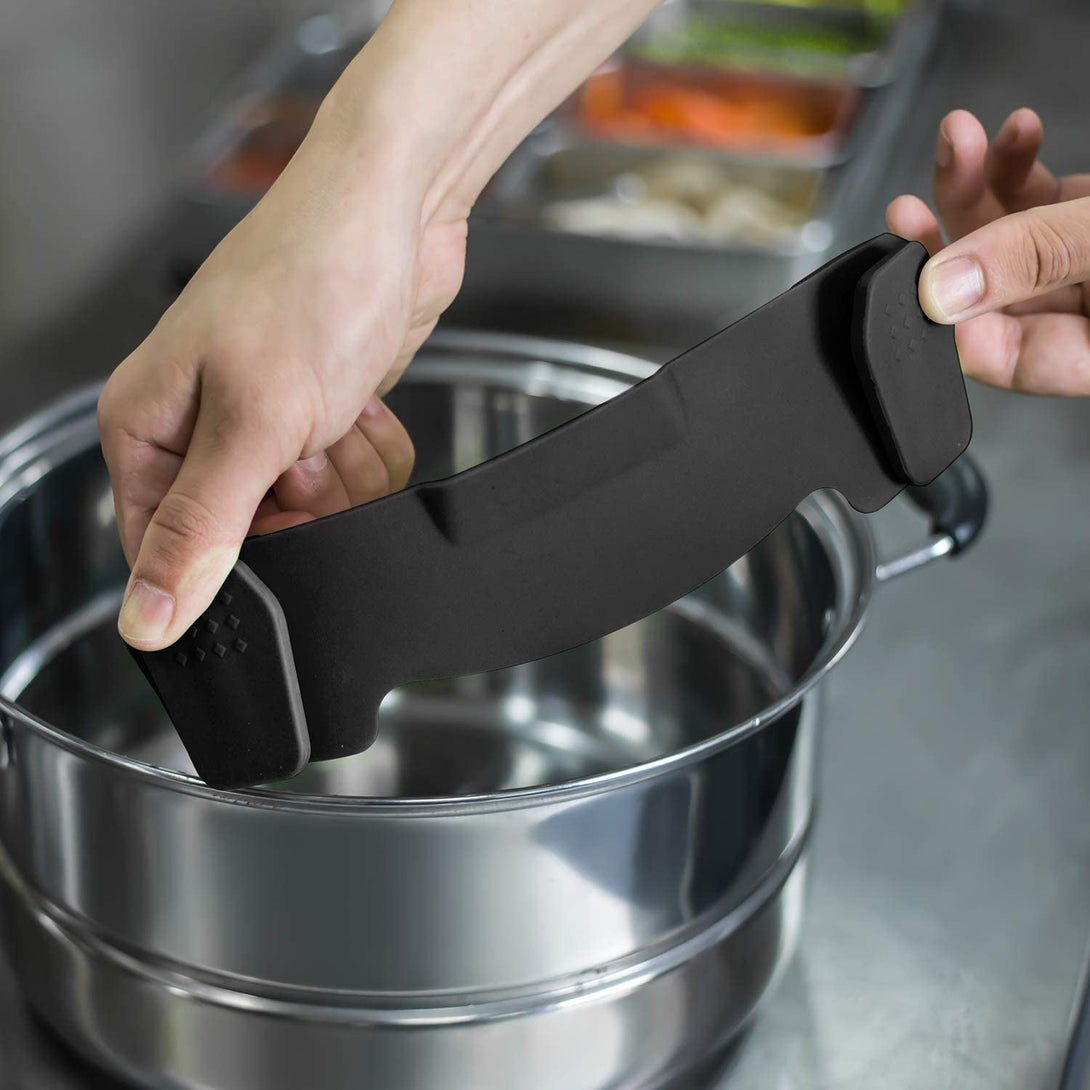 AUOON Clip on Strainer Silicone for All Pots and Pans, Pasta Strainer Clip on Food Strainer for Meat Vegetables Fruit Silicone Kitchen Colander