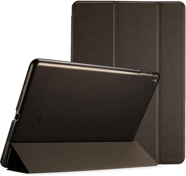 Procase Smart Case for Ipad 9.7 Inch Ipad 6Th/5Th Generation 2018 2017(Model: A1893 A1954 A1822 A1823), Ultra Slim Lightweight Stand Cover with Translucent Frosted Back -Brown