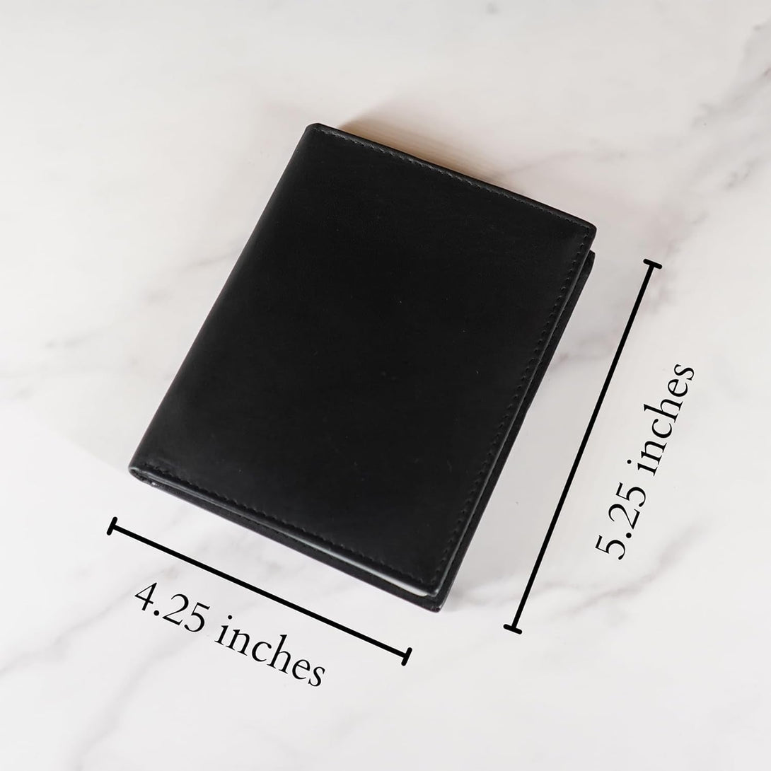 Ag Wallets RFID Signal Blocking Leather European Hipster Wallet, Black, 5 X 4.5-Inch
