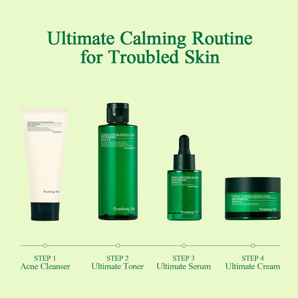 [PKY] Pyunkang Yul Ultimate Calming Solution Cream for Sensitive Skin with Patented Ingredients, Moisturizer Intensely Calms & Soothes Redness with Cica & Tea Tree, Korean Skincare (1.01 Fl. Oz, 30Ml)