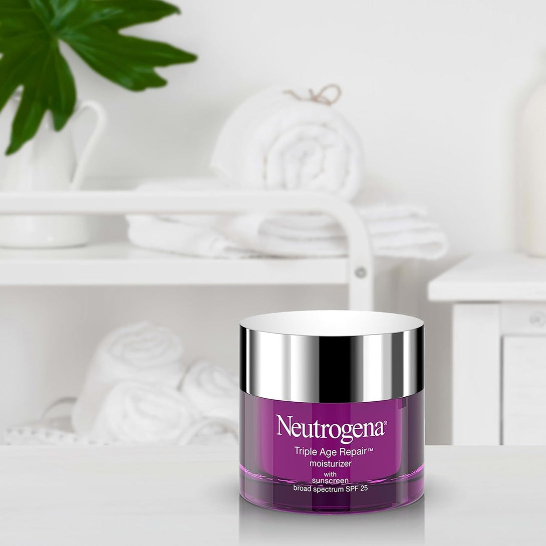 Neutrogena Triple Age Repair Anti-Aging Night Cream Facial Moisturizer, Tone-Evening Dark Spot Remover & Firming Anti-Wrinkle Nighttime Face & Neck Cream, Vitamin C & Glycerin, 1.7 Oz