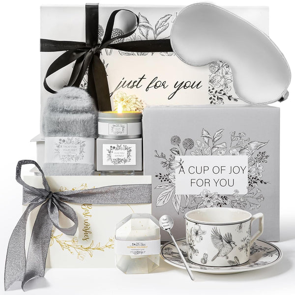 Get Well Soon Gift Baskets for Women - Thoughtful Feel Better Self Care Gifts Care Package, Thinking of You Sympathy Sick Friend after Surgery - Unique Luxury Gift Set