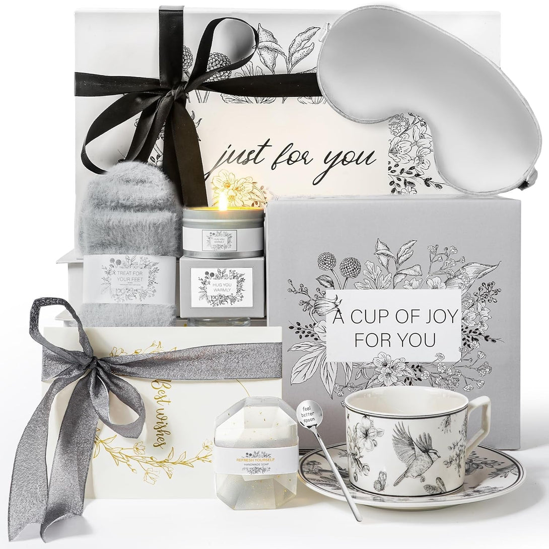 Get Well Soon Gift Baskets for Women - Thoughtful Feel Better Self Care Gifts Care Package, Thinking of You Sympathy Sick Friend after Surgery - Unique Luxury Gift Set
