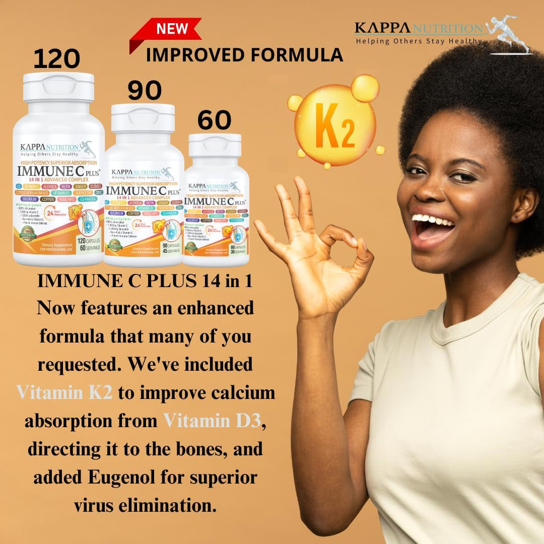 Quercetin 1,000Mg, Vitamin C 1,000Mg, Zinc 50Mg, Vitamin D3 5,000Iu, Selenium, Copper, Acerola, Ginger, Rutin, Bitter Orange, Rose Hips, Echinacea, Immune C Plus, 14 in 1 Immune C plus (90 Count)