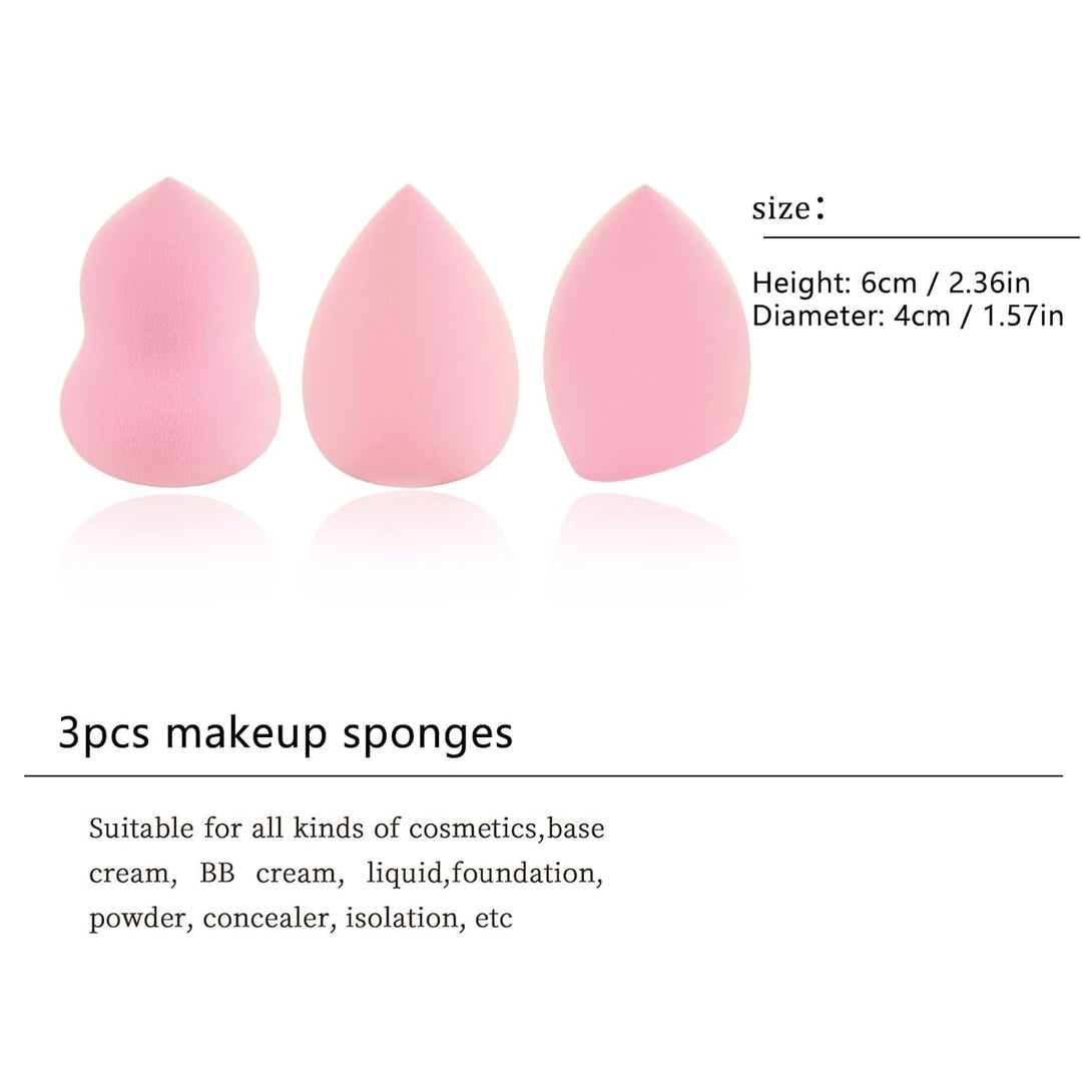 111 Pink Blue Gradient Makeup Brushes and Makeup Sponges Set 18Pcs/Set ，Soft Synthetic Fiber Makeup Brush Set，Suitable for Beginners/Makeup Artists, Valentine'S Day, Christmas Gifts
