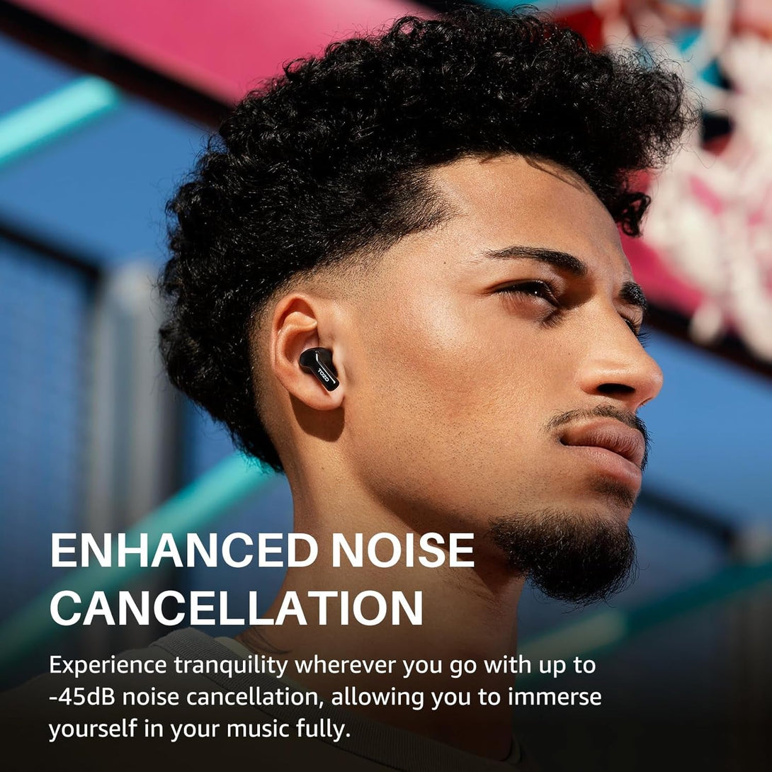 TOZO Hybrid Active Noise Cancelling Wireless Earbuds with 6 Mics AI Clear Call Ear Buds 55H Playtime with LED Display 32 Preset Eqs via APP Bluetooth 5.3 IPX8 Waterproof in Ear Headphones