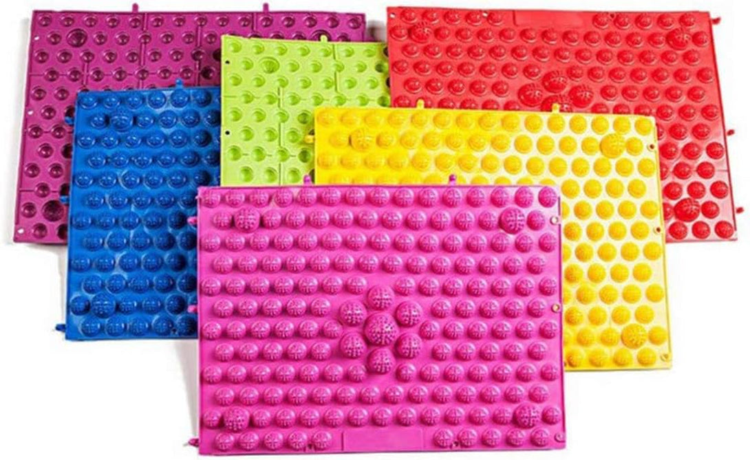 2Pcs Foot Massage Mat Acupressure Reflexology Pad for Heel Arch and Toe Relief Durable Foot Massager Tool for Home Office and Relaxation Rose Red
