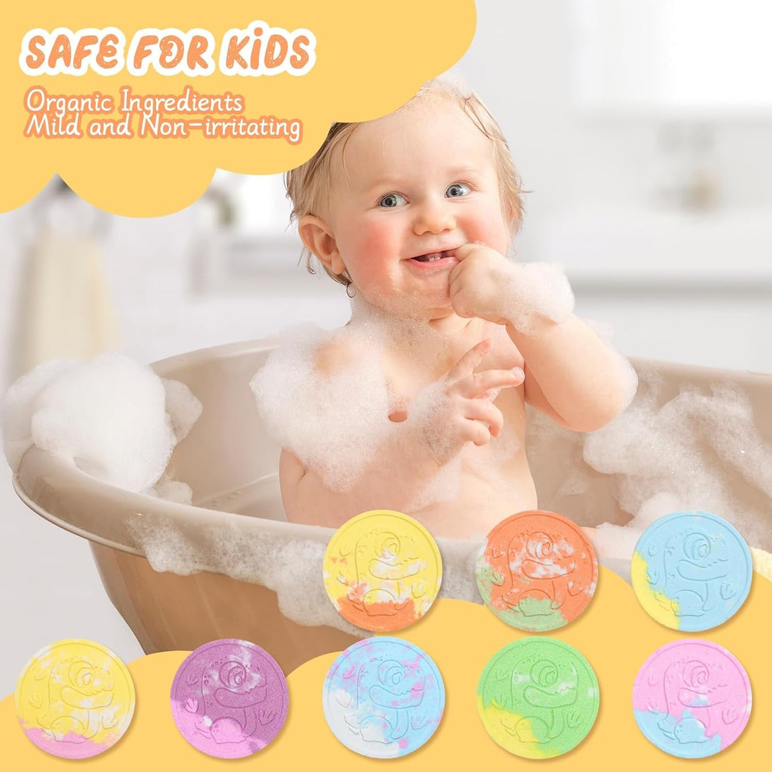 24 Pack Dinosaur Bath Bombs, Organic Bath Bombs for Kids, Natural Bath Bomb Gift for Boys Birthday Easter