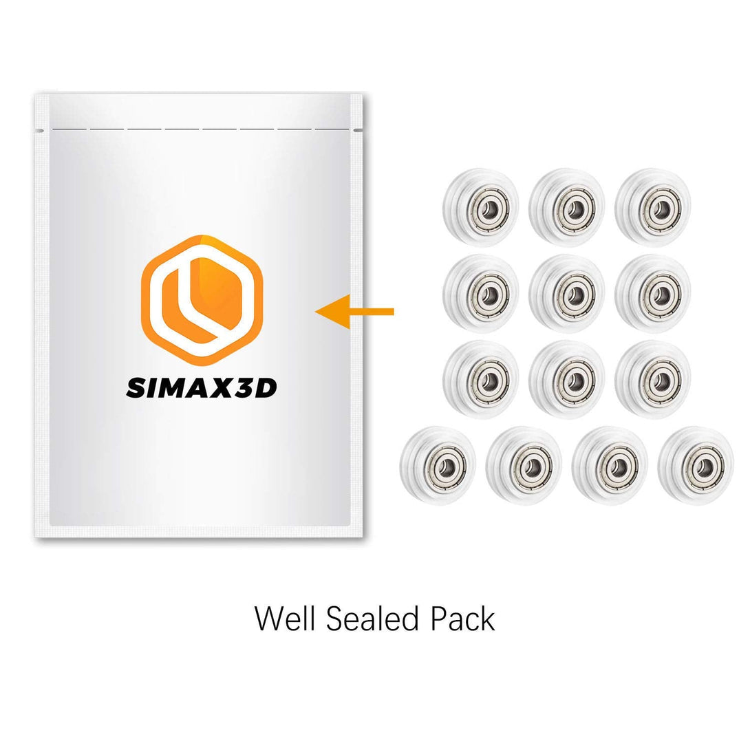 3D Printer Rollers Polycarbonate Gantry Wheels V Slot (13Pcs/Pack) Clear Ender 3 Bed Wheels 625Zz for Creality Ender Rollers Artillery Sidewinder X1 Rollers