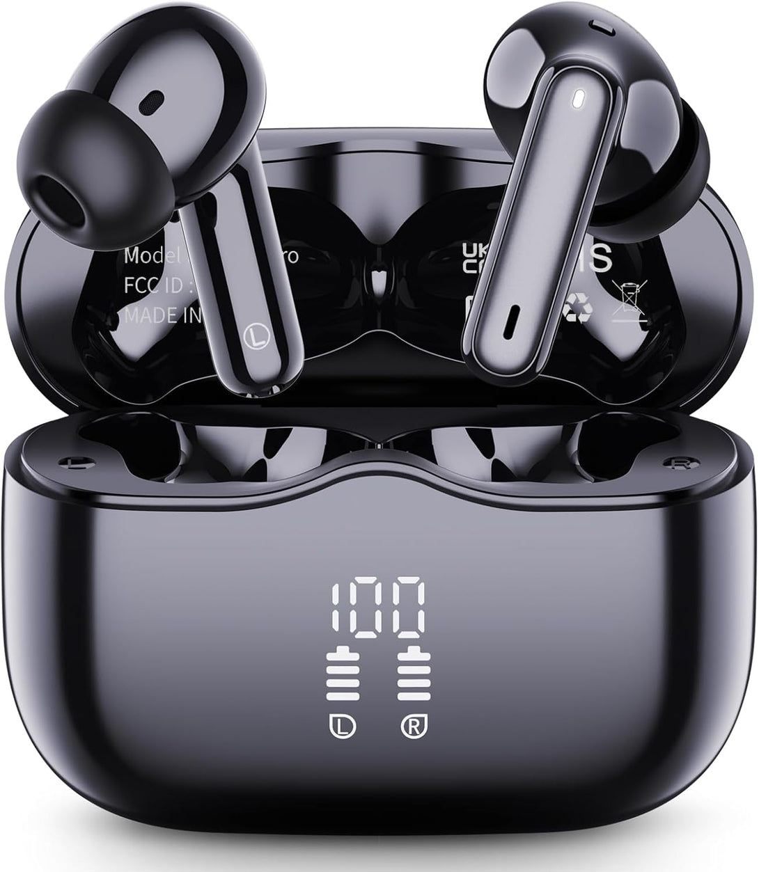 Wireless Earbuds, 2025 Bluetooth 5.4 Headphones in Ear with 4 ENC Noise Cancelling Mic, New Wireless Earphones Hifi Stereo Deep Bass 40H Playtime, LED, In-Ear Bluetooth Ear Buds IP7 Waterproof, USB-C