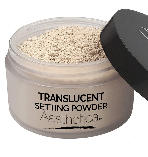 Aesthetica Translucent Setting Powder â€“ Matte Finishing Makeup Loose Setting Powder â€“ Flash Friendly Translucent Powder Foundation - Loose Face Powder Includes Velour Puff