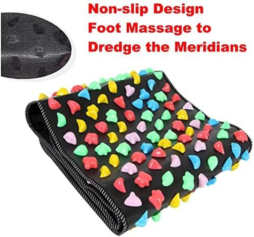 Foot Massage Mat，Reflexology Mat Walk Foot Leg Pain Relieve Relief Walk Massager Mat, Acupoint Mat for Acupressure Relaxes the Nerve Ache Ease Tiredness of the Muscle（68.9 * 13.8In
