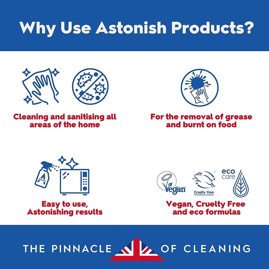 Astonish Daily Bathroom Shower Shine Cleaning Spray - Hibiscus Blossom Limescale Remover Shower Spray Prevents Watermarks from Hard Water - Health & Household Multi Purpose Cleaner 750Ml Spray Bottle
