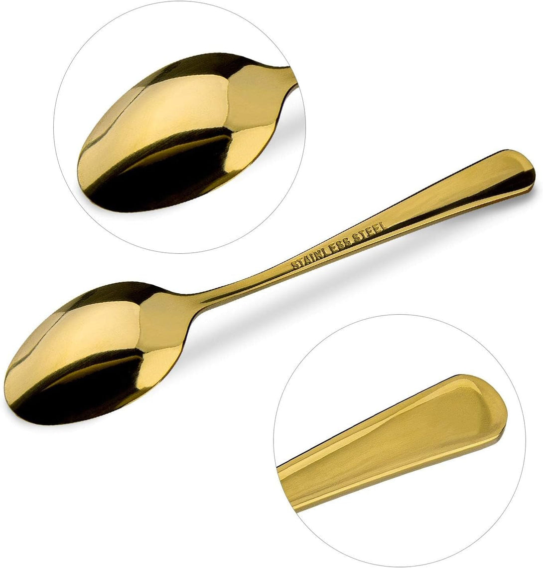 15 Packs Demitasse Espresso Spoons, 4.3 Inch Mini Gold Coffee Spoon, Stainless Steel Small Spoons for Dessert