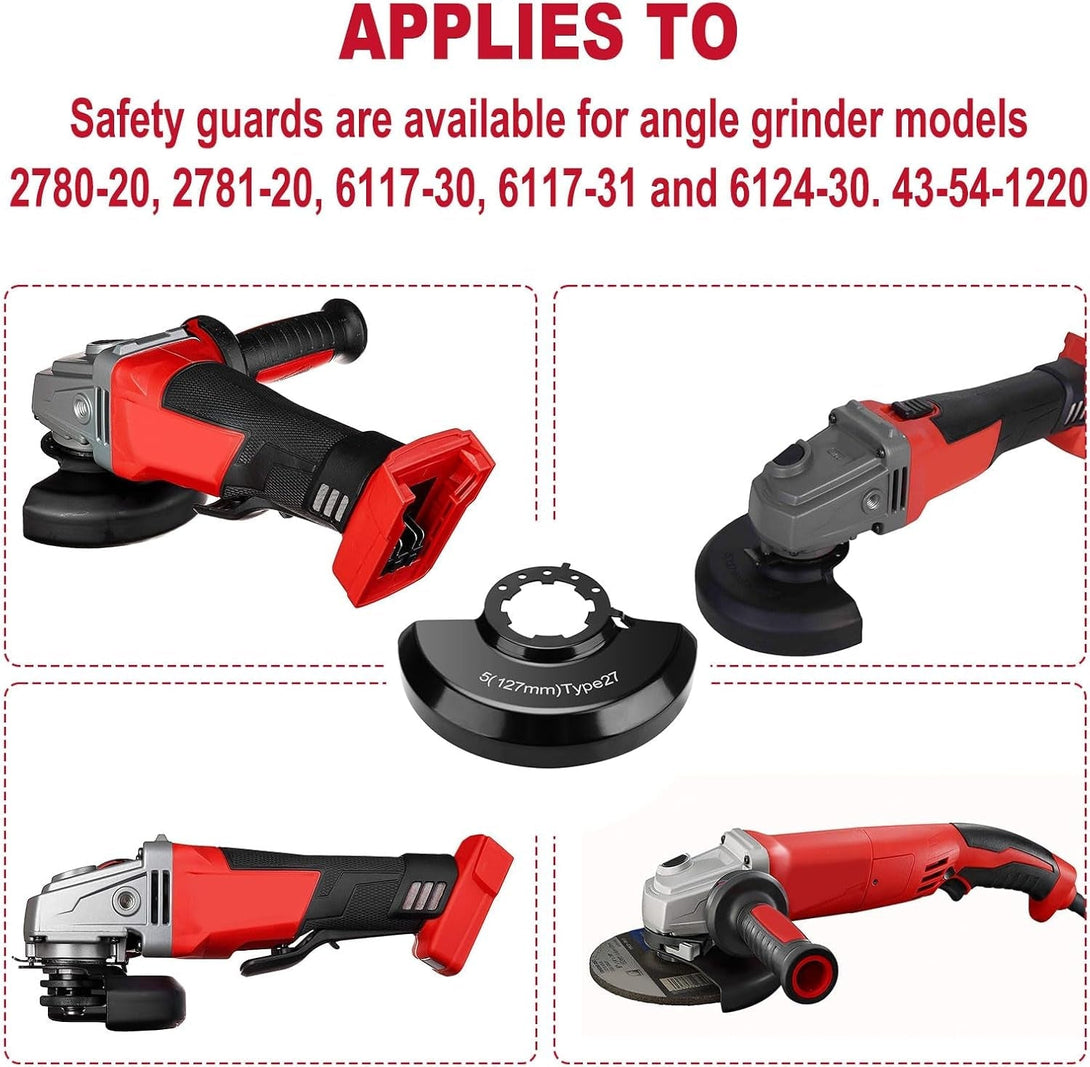 Angle Grinder 43-54-1220 5" Type 27 Wheel Blade Guard Fits for Milwauk-Ee Angle Grinder 2780-20, 2781-20, 6117-30, 6117-31, 6124-30