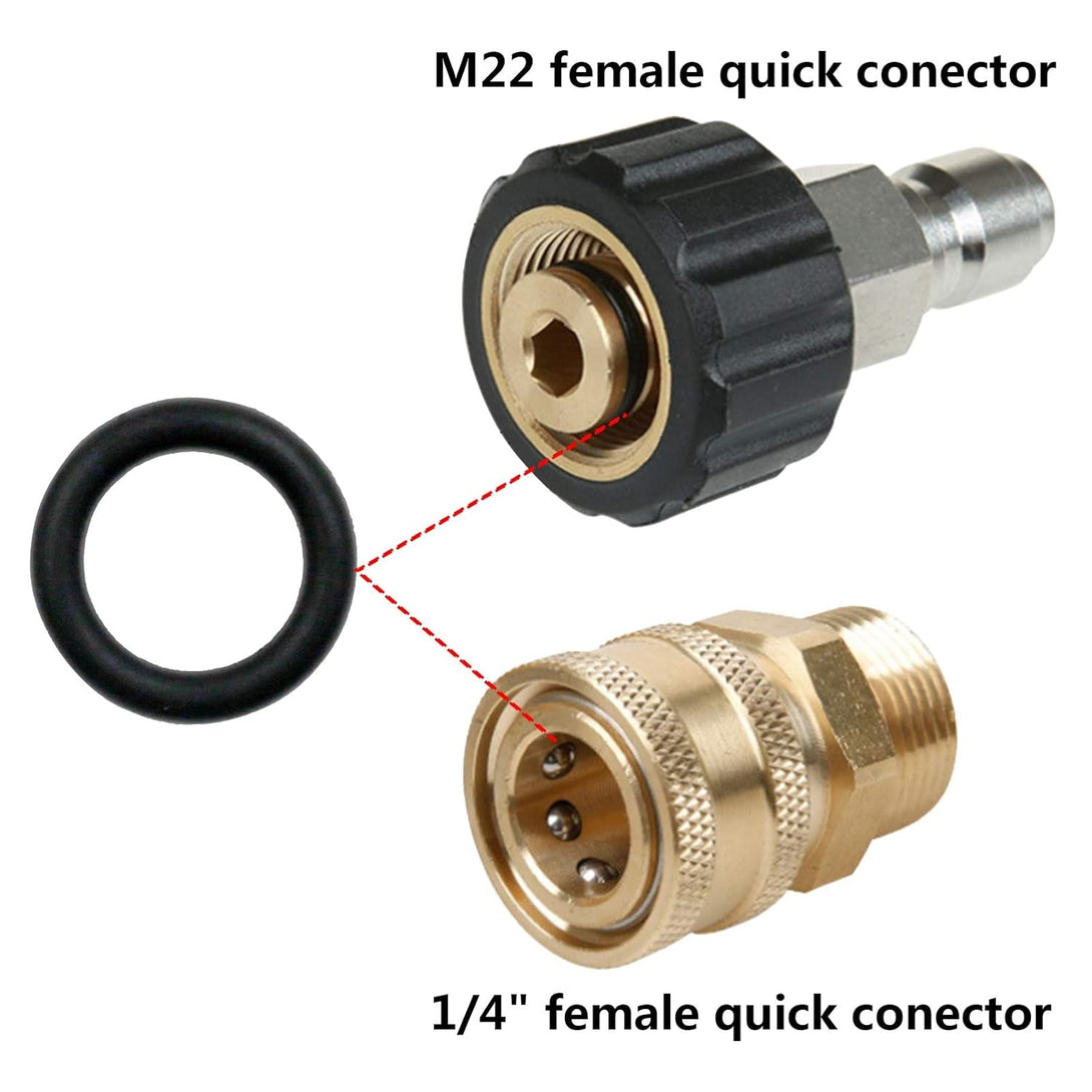 50Pcs Power Pressure Washer O-Rings for 1/4 Inch M22 Quick Connect Coupler (Black)