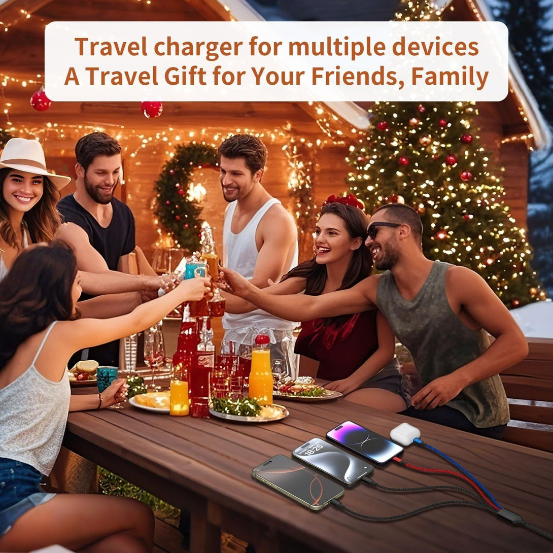 Dual Type-C 4 in 1 Charging Cable 2Pack 5FT, Multi Charging Cable for Multiple Devices, Universal USB Cable with Ip/Micro/Dual USB-C Port Compatible Iphone16/15/14 Series, Cell Phones Tablets Pads