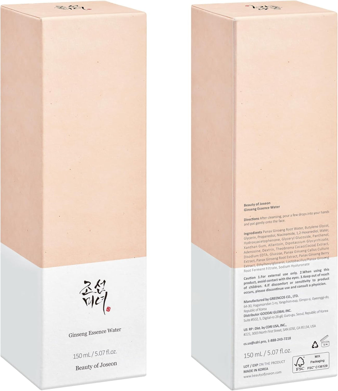 Beauty of Joseon Ginseng Essence Water Hydrating Face Toner for Dry, Dull Skin. Korean Moisturizing Skin Care for Men and Women 150Ml, 5 Fl.Oz
