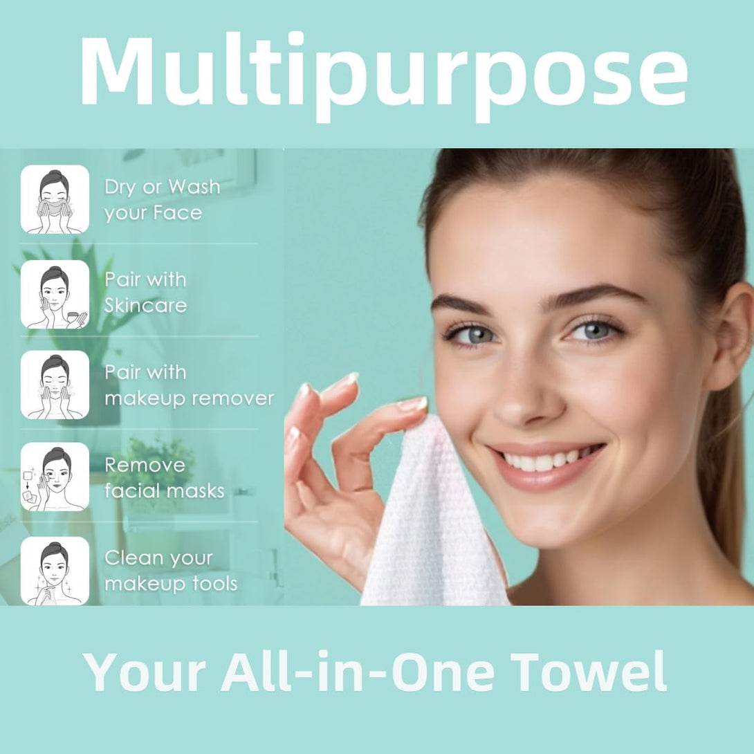 Disposable Face Towels,Ultra Soft &Thick Face Dry Wipes for Makeup Removal & Skincare,Vscose Fiber Facial Coths for Women Daily Cleansing,60 Count