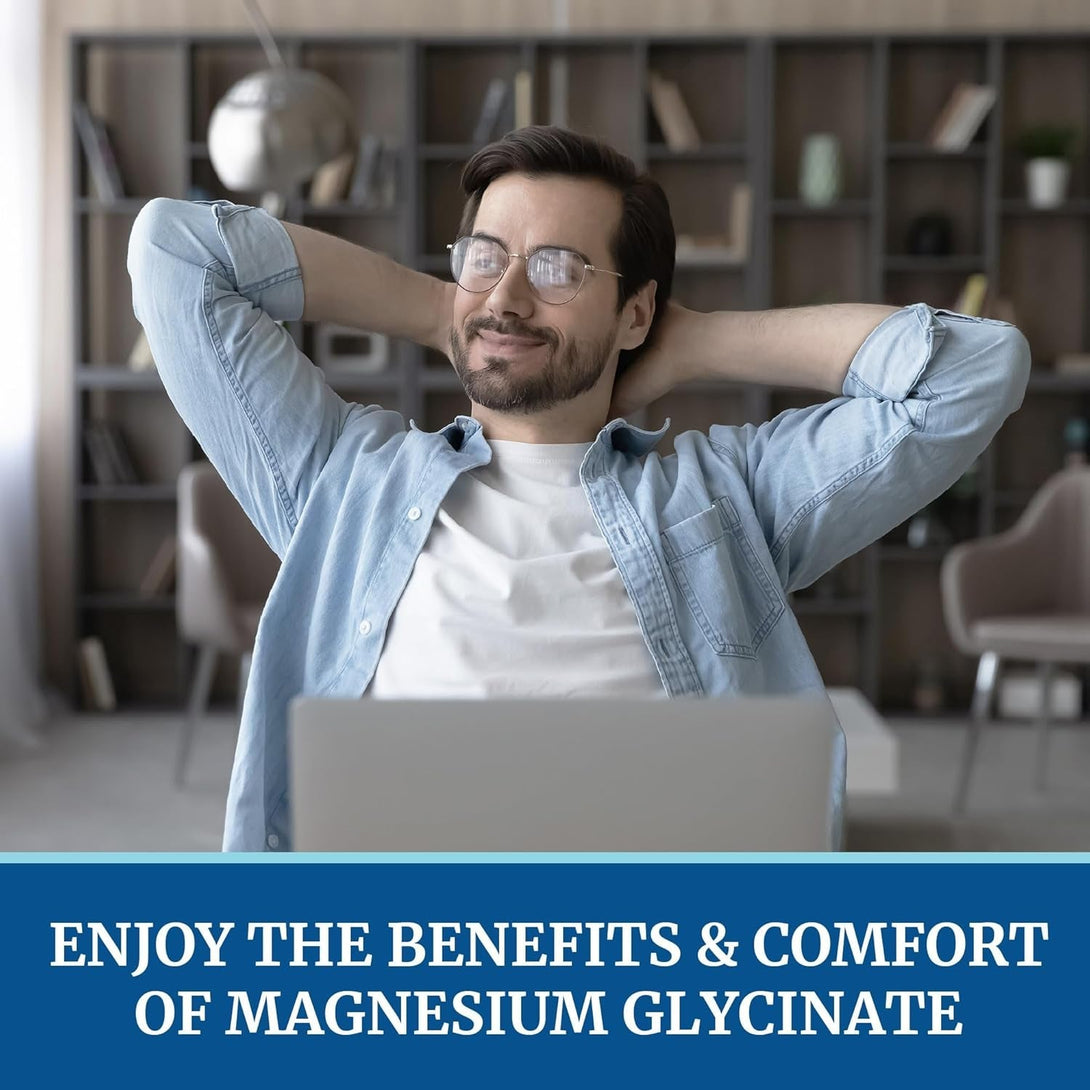 Magnesium Glycinate 500Mg | High Absorption | Chelated for Muscle Relaxation, Bones, Heart, Nerve, Sleep & Calm Support for Women & Men | Magnesium Chelate Supplement & Bisglycinate Complex | 120Ct