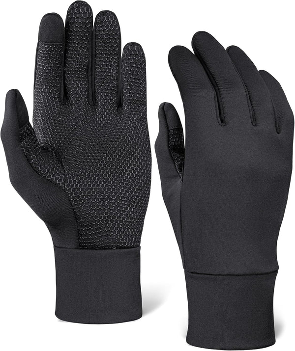 Tough Outdoors Running Gloves for Men & Women - Winter Liners & Touchscreen - Lightweight & Hiking Gloves