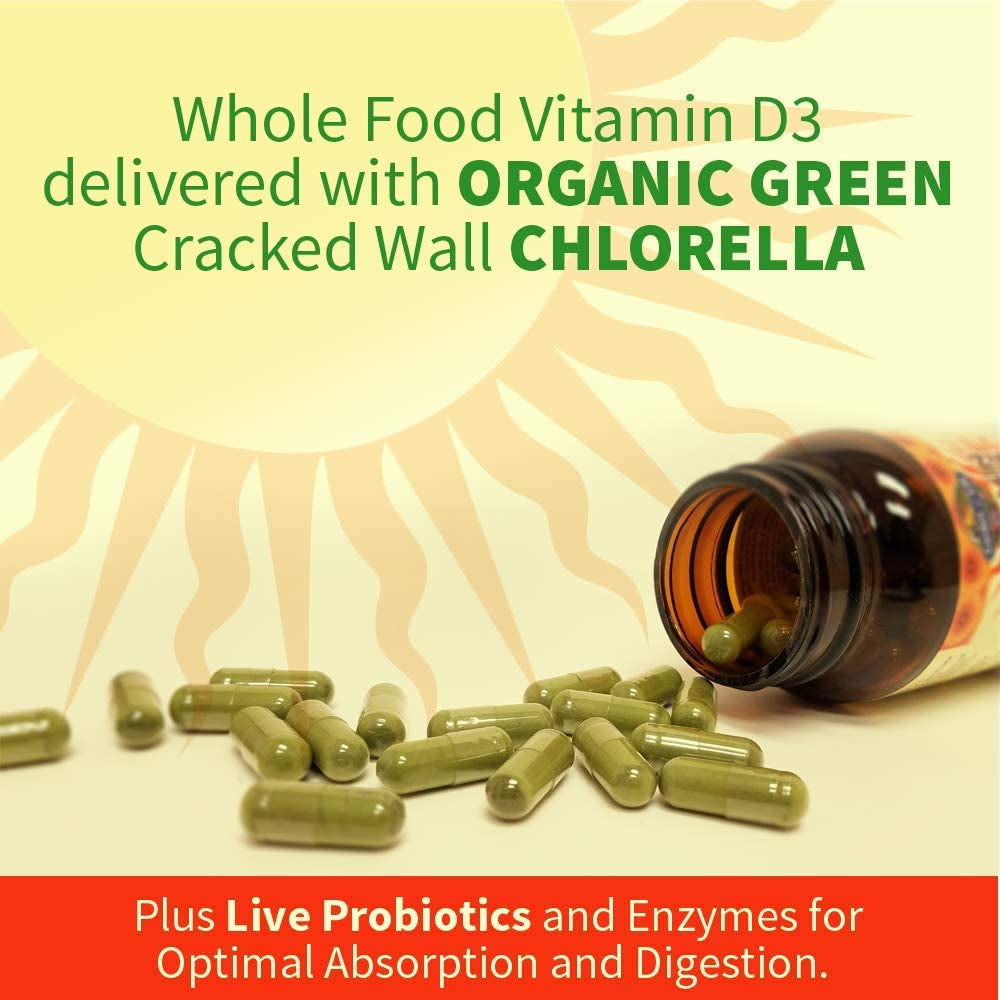 Garden of Life D3 - Vitamin Code Whole Food Raw D3 Vitamin Supplement, 2000 Iu, Dairy and Gluten Free, Vegetarian, 120 Capsules D3 with Organic Green Cracked Wall Chlorella plus Probiotics