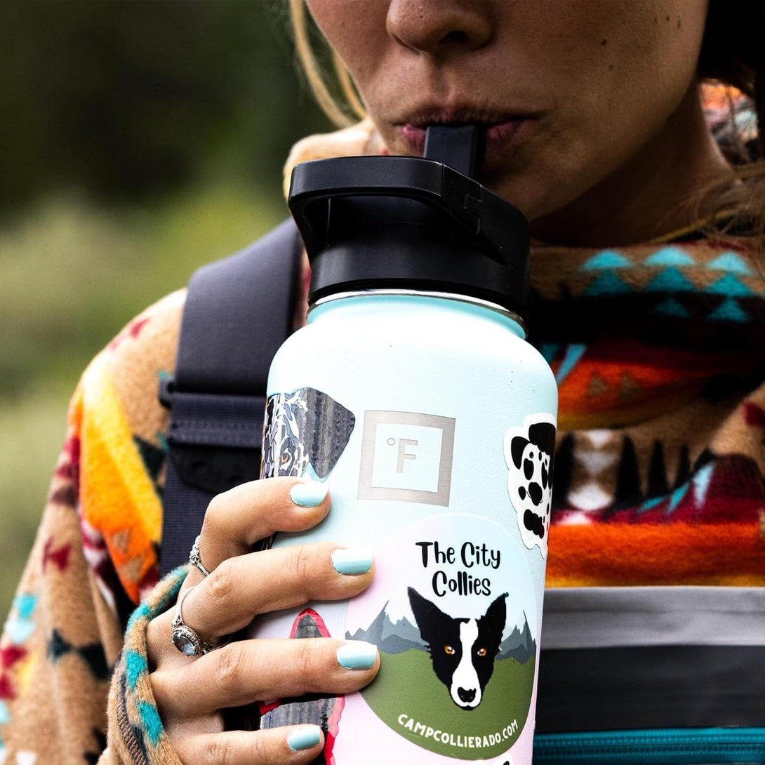 IRON °FLASK Camping & Hiking Hydration Flask with 3 Lids - Stainless Steel, Double Walled & Vacuum Insulated Water Bottle - Leak Proof & BPA Free (Dark Night, Spout - 40 Oz)