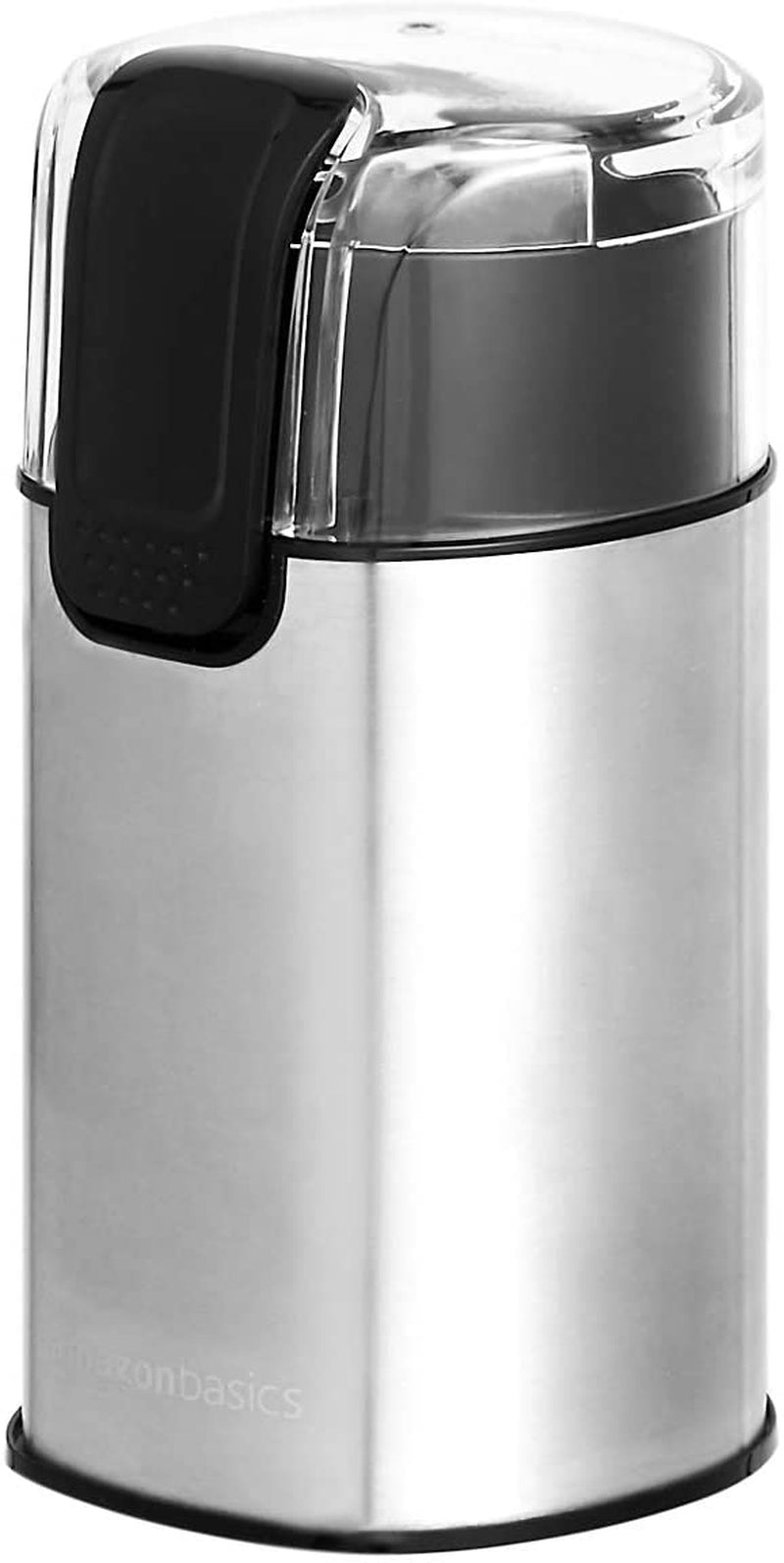 Amazon Basics Electric Coffee Grinder for Home Use, Spice Grinder for Coffee Beans, Herbs, Spices, Grains, Nuts, with Heavy-Duty Stainless Steel Grind Blades, 2.1Oz (60G), 150W, Black & Silver