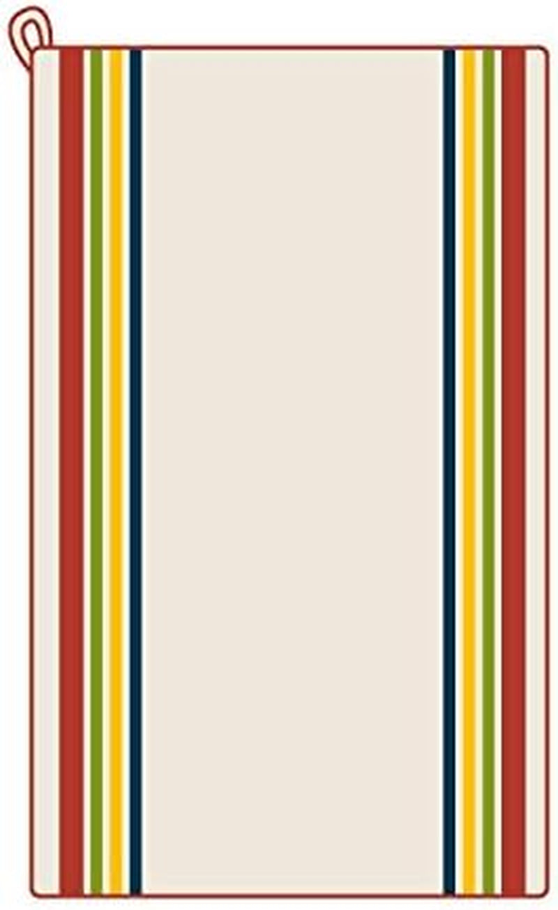 Aunt Martha'S 18-Inch by 28-Inch Package of 3 Vintage Dish Towels,Cotton, Multi Striped, Multistripe