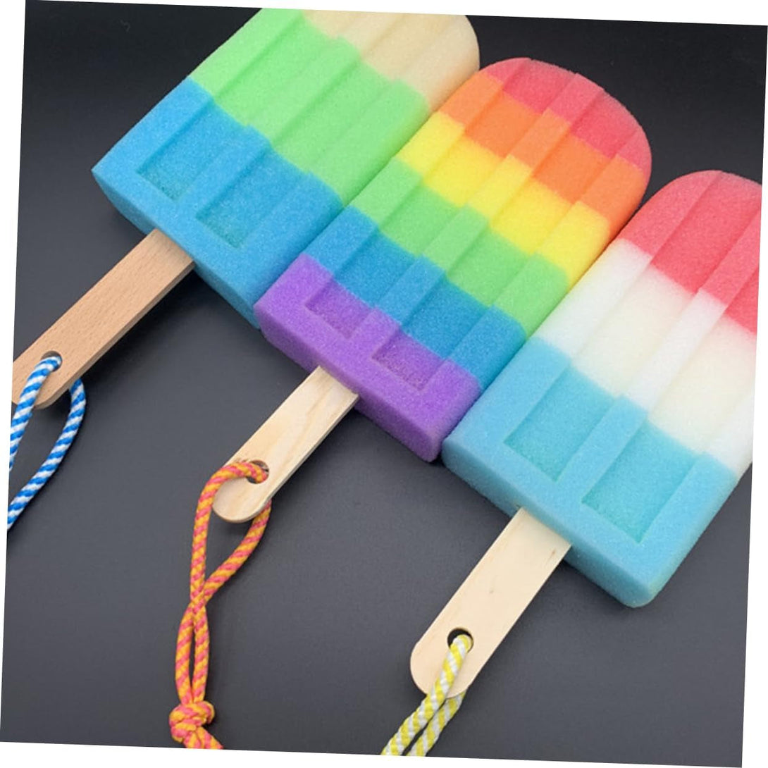 3Pcs Bath Flower for Infants Elastic Hair Ties Bathing Accessories Body Bath Shower Sponge Shower Sponge for Body Loofah Popsicle Ice Cream Wooden Shower Head Child Bath Brush