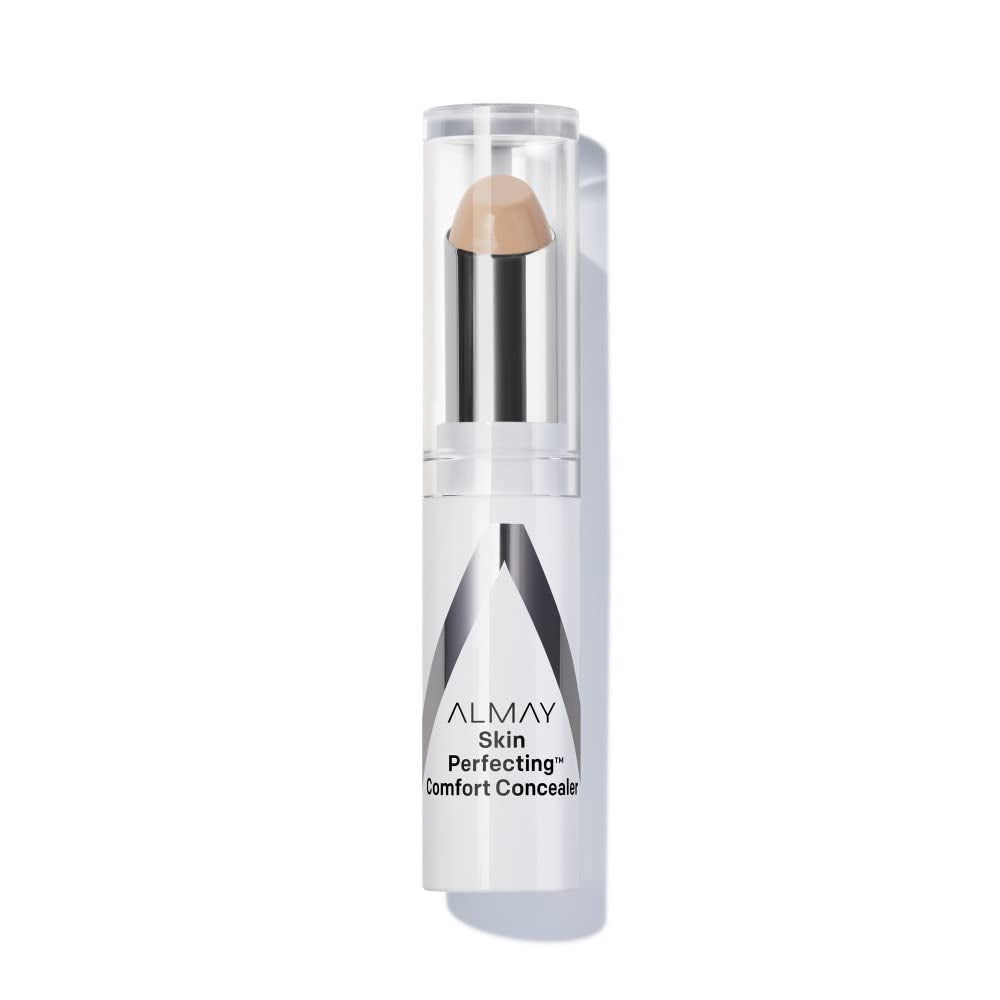 Almay Skin Perfecting Comfort Concealer, Face Makeup, Full Coverage, Natural Looking Finish, Cruelty-Free, Hypoallergenic, Dermatologist Tested, 120 Light, 1 Count