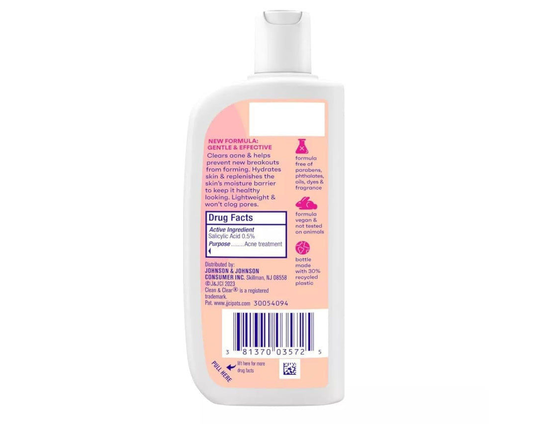 Clean & Clear, Dual Action Moisturizer, Salicylic Acid Acne Medication, 4 Fl Oz (118 Ml)#