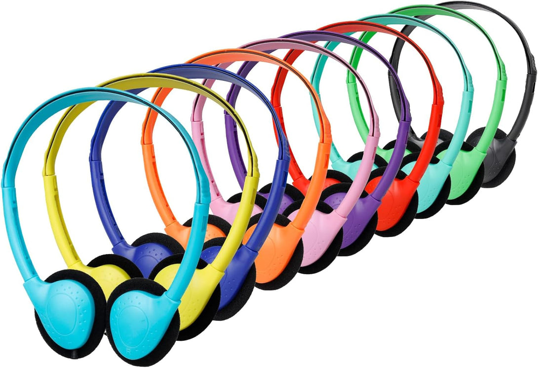 18 Pack Classroom Kids Headphones Bulk for School Students Children Teen Boys Girls, Wholesale Bulk Headphones for Classroom Earphones 3.5Mm Jack(Mix Colors)