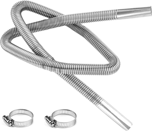 59In Diesel Heater Exhaust Pipe, 1" Inner Diameter Flexible Exhaust Tubing Stainless Steel Parking Air Heater Exhaust Hose Generator Exhaust Extension Pipe Car Accessories