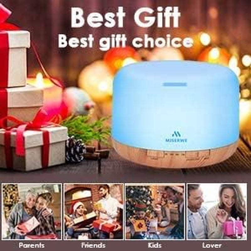 500Ml Diffuser with Remote Control Waterless Automatic Shut off Essential Oil Diffusers with Timing Mode Adjustable Oil Diffuser for Home
