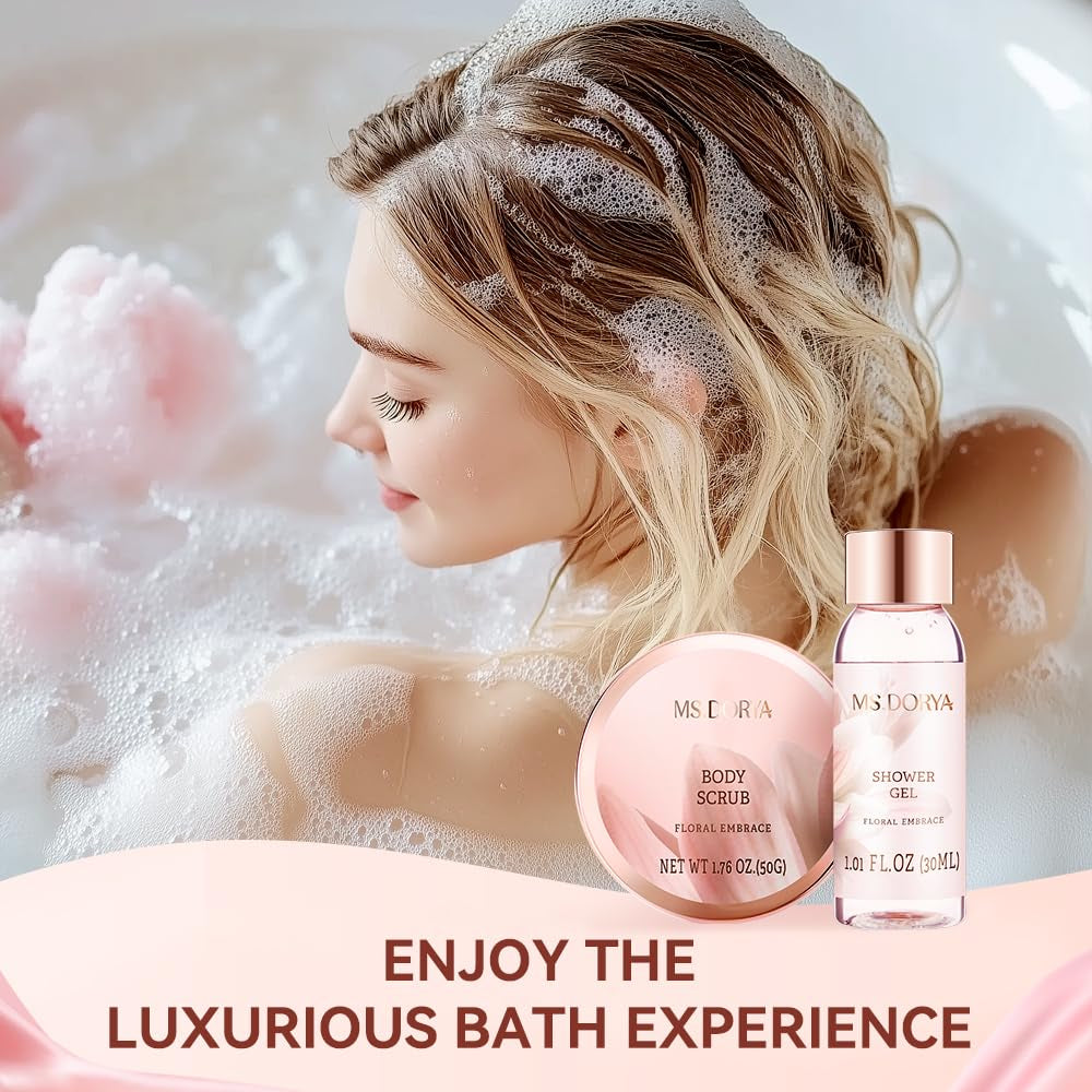Birthday Gifts for Women Mom, Spa Gift Baskets for Her Wife,- 5 Pcs Relaxing Self Care Gifts Set with Body Lotion & Plush Earmuffs, Ideal Mothers Day Christmas Gifts for Women, Wife, Mom, Girlfriend