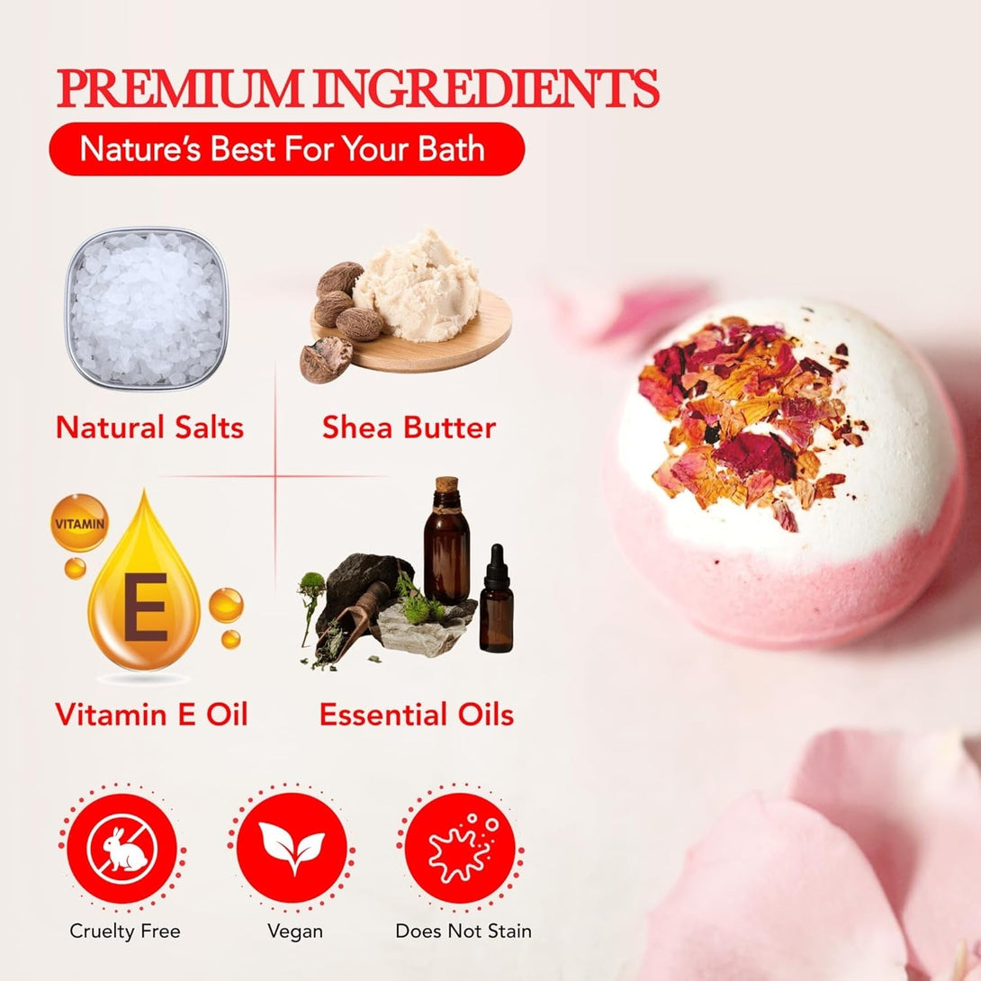12 Large Bath Bombs Gift Set for Women - 3 Oz Handmade Organic Fizzies with Moisturizing Shea Butter - Perfect for Bubble Spa Relaxing - Gift for Her, Girls, Wife, Mother