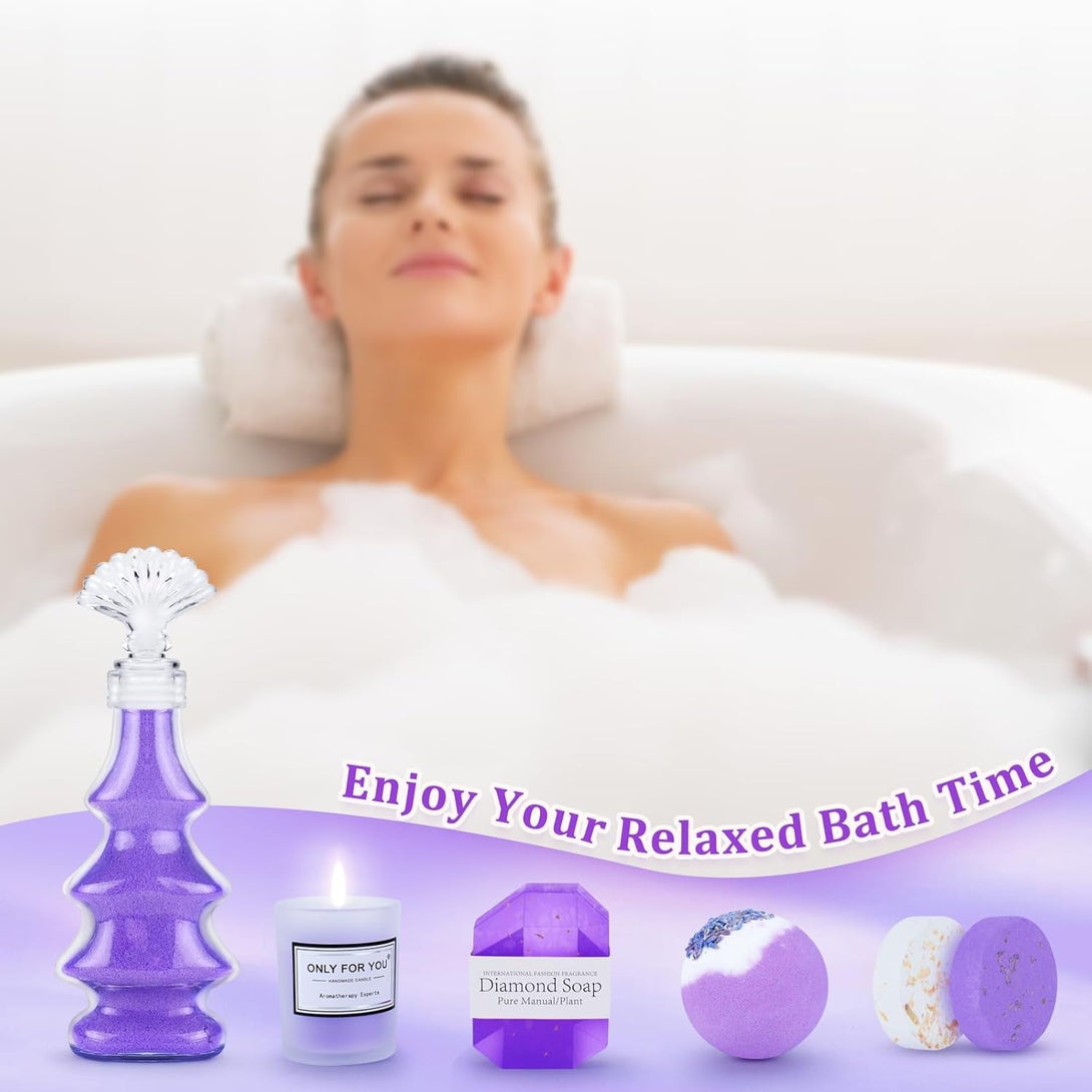 Gifts for Women, 15PCS Self Care Gifts for Women, Purple Relaxing Care Package, Unique Mothers Day Gifts Idea for Mom Her
