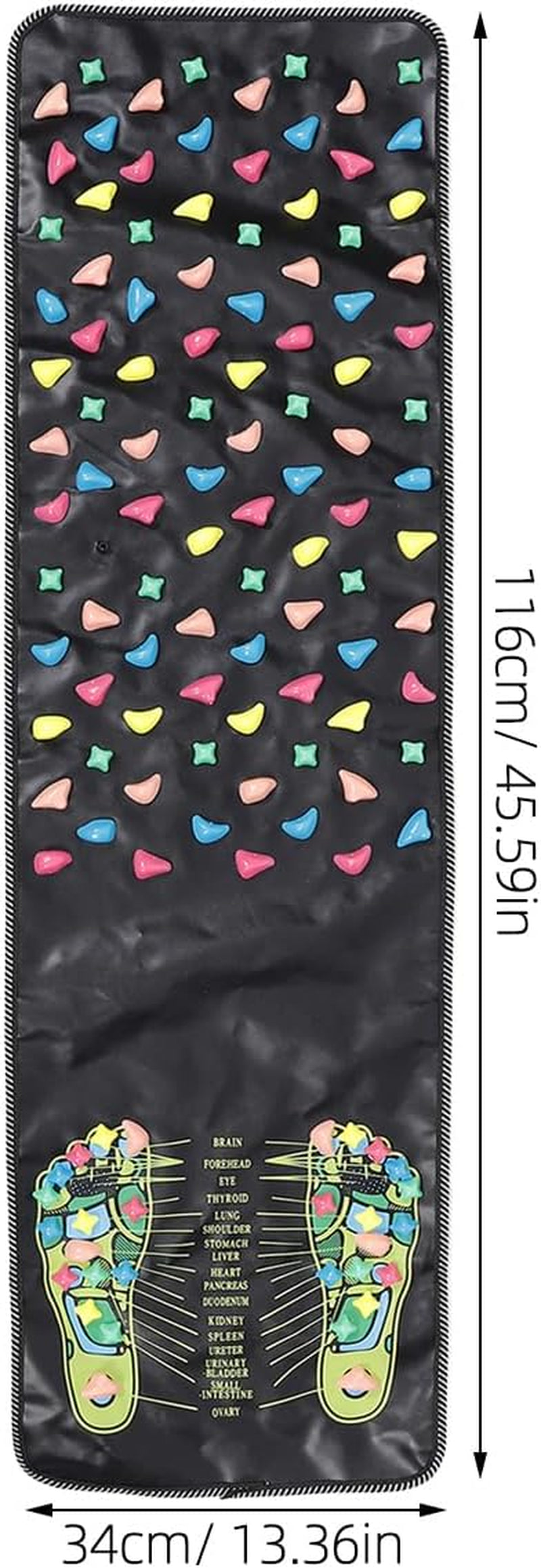 NOLITOY Foot Massage Mat, Pressure Point Massage Pad Reflexology Walk Stone Road anti Fatigue Standing Mat for Office Workers Students Elderly (45.59X13.36In)