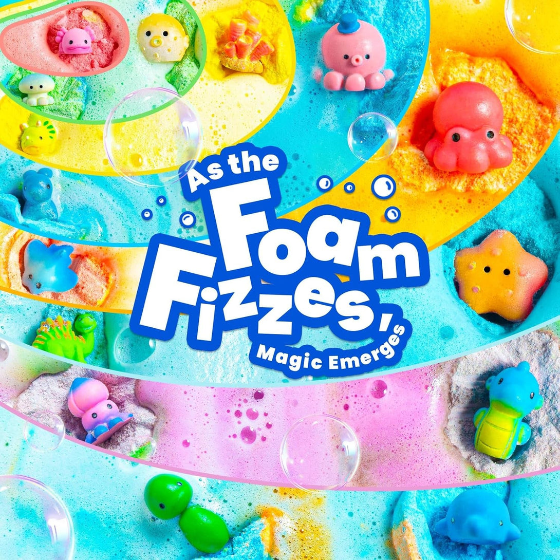 Bath Bombs for Kids with Surprise inside – 28 Fun Fizzy Bath Bombs with Land & Sea Animal Toys, Kid-Friendly & Non-Toxic, Handmade Birthday Party Favors & Summer Gifts for Girls and Boys