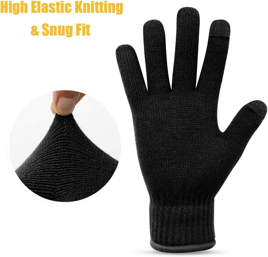 Winter Gloves Touchscreen Warm Knitted Gloves Work Outdoor Camping Hiking Running Cycling Driving for Men and Women