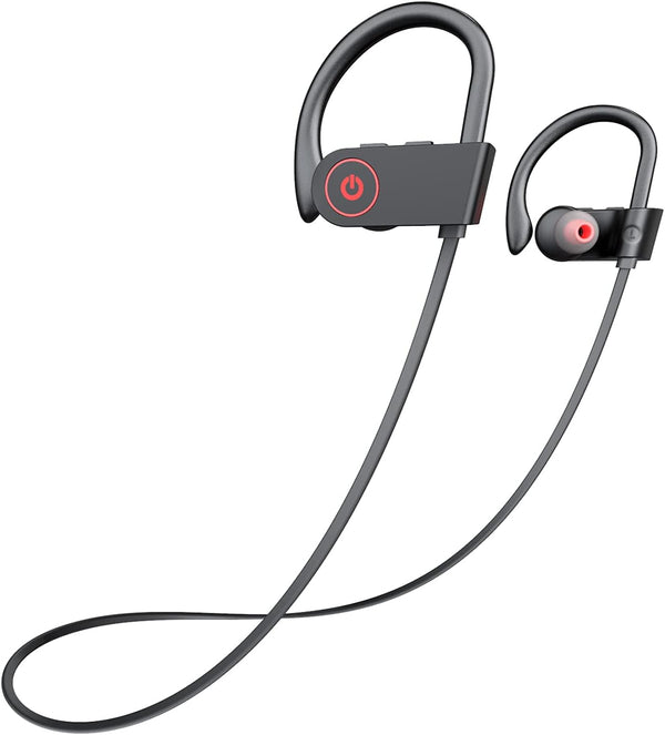 Bluetooth Headphones,Wireless Earbuds IPX7 Waterproof Sports Earphones with Mic HD Stereo Sweatproof In-Ear Earbuds Gym Running Workout 8 Hour Battery Noise Cancelling Headsets
