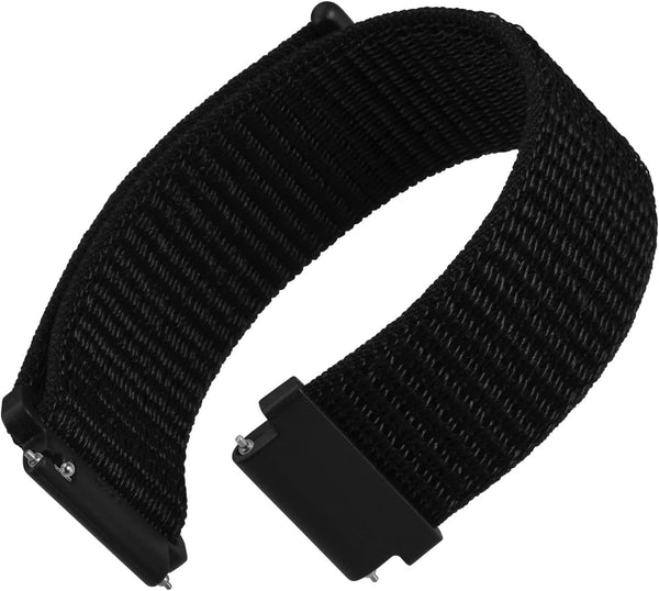 WOCCI 22Mm Adjustable Nylon Watch Band, Quick Release Sport Loop Strap (Black)
