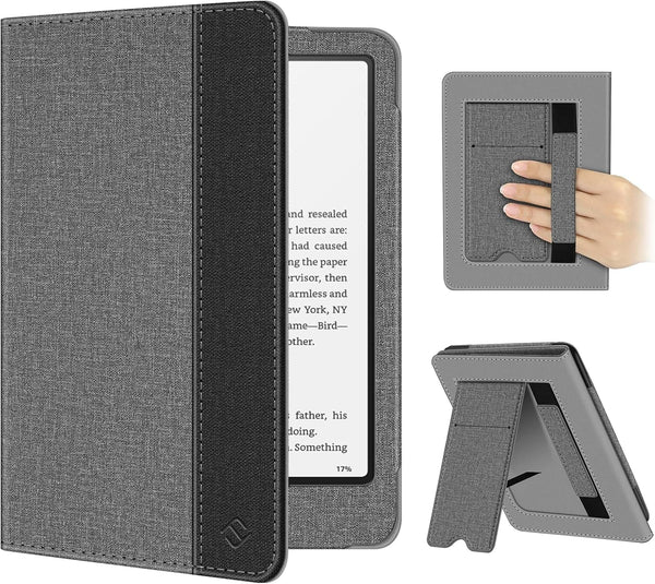 Fintie Case for 7"/6.8" Kindle Paperwhite(12Th/11Th Generation-2024/2021) and Kindle Colorsoft Signature Edition -Slim Foldable Stand Cover Auto Wake/Sleep for Paperwhite 2024, Gray