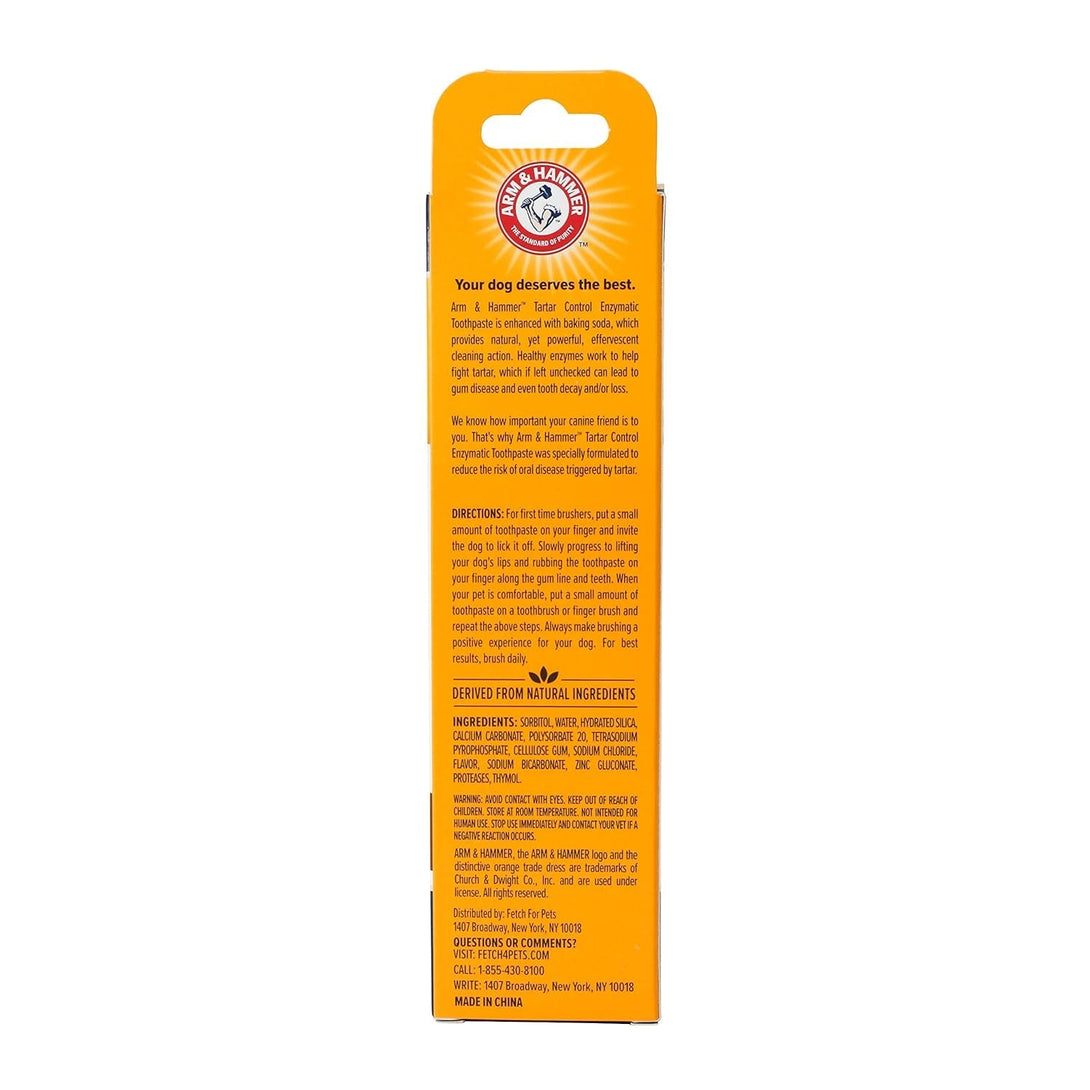 Arm & Hammer for Pets Tartar Control Enzymatic Toothpaste for Dogs Reduces Plaque & Tartar Buildup Safe for Puppies Beef Flavor, 2.5 Ounces Dog Toothpaste (Pack of 1)