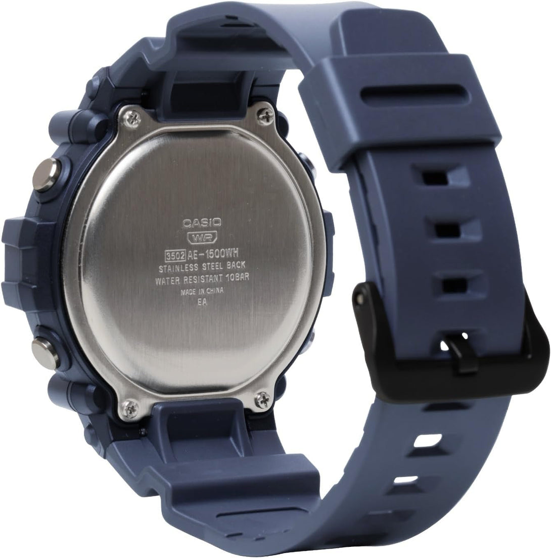 Casio Illuminator AE1500WH Series | 10-Year Battery | LED Backlight | 5-Alarms | 1/100 Sec Stopwatch | Men'S Digital Watch